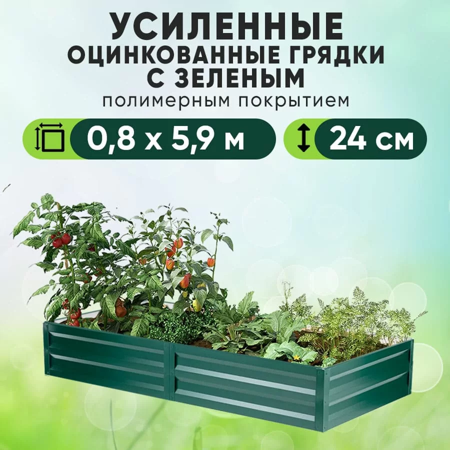 Зеленая усиленная грядка (0,8 х 5,9)